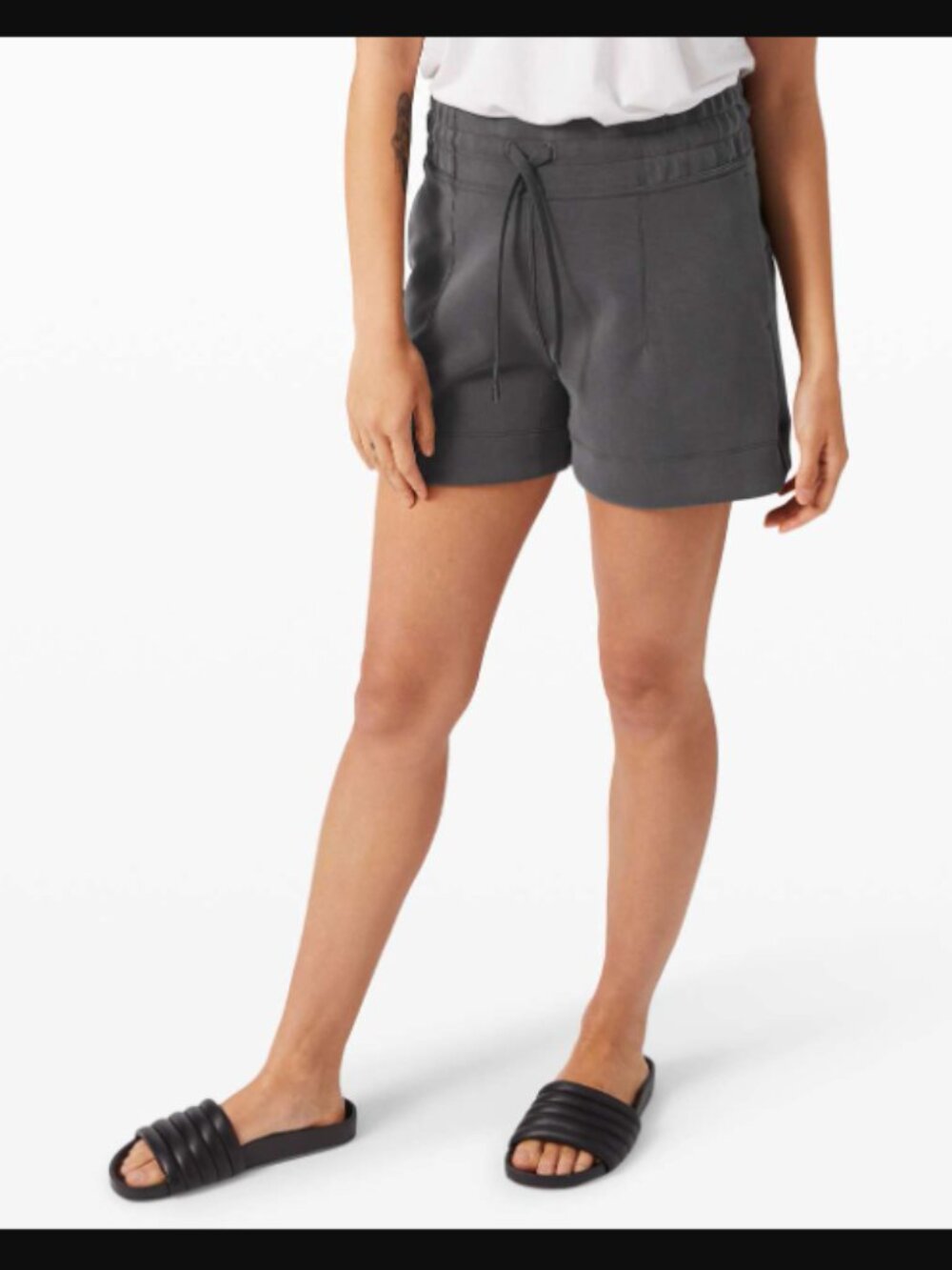 Lululemon Athletica Soft Ambitions High Rise Short 4" Shade Graphite Grey Size 8